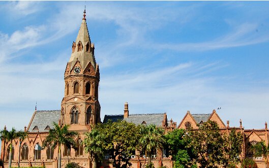 Historic clock-tower building of a public college in Lahore